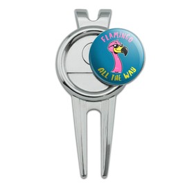 GRAPHICS & MORE Flamingo All The Way Funny Humor Golf Divot Repair Tool and Ball Marker