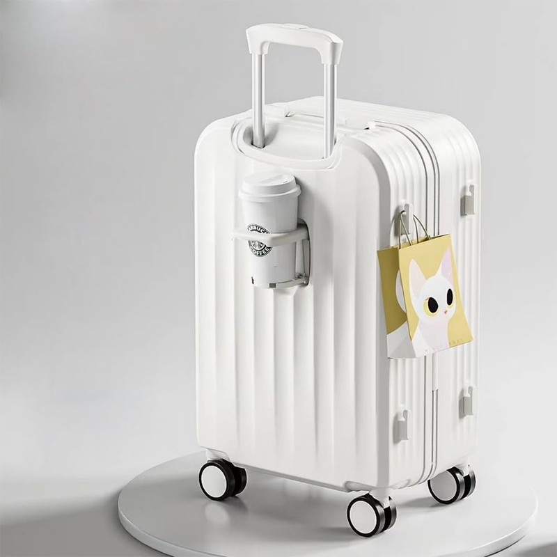 Hbluefat Carry On Luggage with Cup Holder and USB Charge