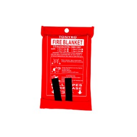 TONYKO Fiberglass Fire Blanket for Emergency Surival, Flame Retardant Protection and Heat Insulation-1x1m