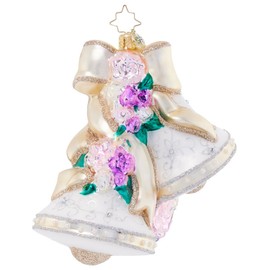 Christopher Radko Hand-Crafted European Glass Christmas Tree Decorative Ornament, Bells of Endless Love