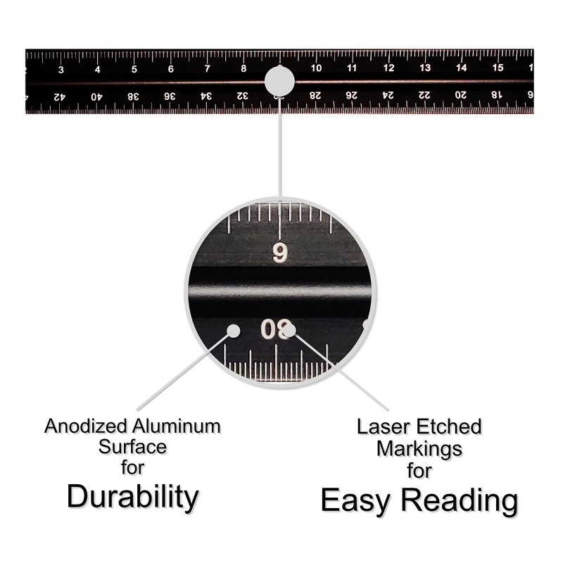 Intoy 12 Inch Triangular Engineer Scale Ruler, Anodized Solid Aluminum
