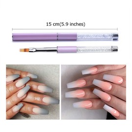 YECIRALA 2Pcs Ombre Nail Brush For Nails Ombre Gel Polish Brushes Tools Reusable Silicone Nail Brush Gradient Nail Ombre Painting Brush Nail Silicone Brushes Pens For Nails Lip Eyeshadow Brushes