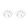 Women Minimalist Rose Gold Silver Evil Eyes Stud Earrings High