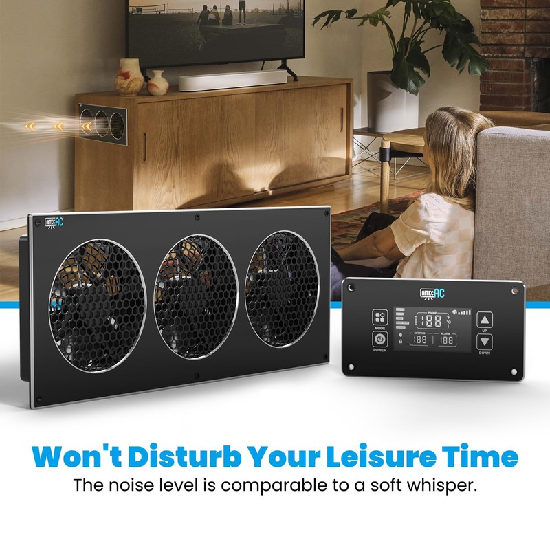 AITECAC 18'' Media Cabinet Exhaust Fan with Smart Controller, Quiet