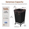 StorageWorks 160L Laundry Basket with Wheels, Large Rolling Hampers for