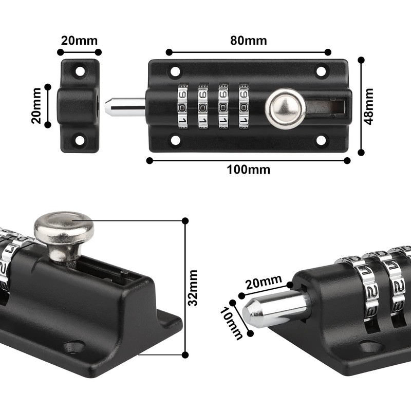 Gate Latch with Combination Lock, [2 Pieces] [Weatherproof] Spopal 120