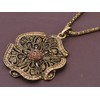 Alilang Exquisite Topaz Rhinestone Clustered Antique Style Flower Golden Chain