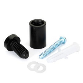 MALLEABLE Sign Standoff 1/2" x 3/4", Sign Standoff Screw, Black Aluminum, for Acrylic, Glass, PVC, Glass Panel, Wood, Pack of 4