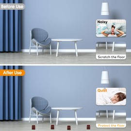 36Pcs Brown Square Chair Leg Floor Protectors, High Elastic Felt Furniture Pads for Hardwood Floors, Silicone Floor Protectors for Chairs, Chair Leg Caps Covers Socks(Large)