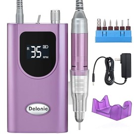 Delanie - Drill para Uñas Profesional 35000 RPM, Taladro para Uñas de Acrílico y Gel, Lima de Uñas Eléctrica Recargable, Máquina de Uñas de uso Salón 
