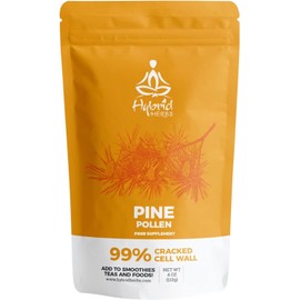 HYBRID HERBS Pine Pollen Powder (113g) – Highly Bioavailable, 99% Cracked Cell Wall Supplement for Muscle, Energy, Skin, Immunity & Hormonal Support – Rich in Vitamins & Amino Acids