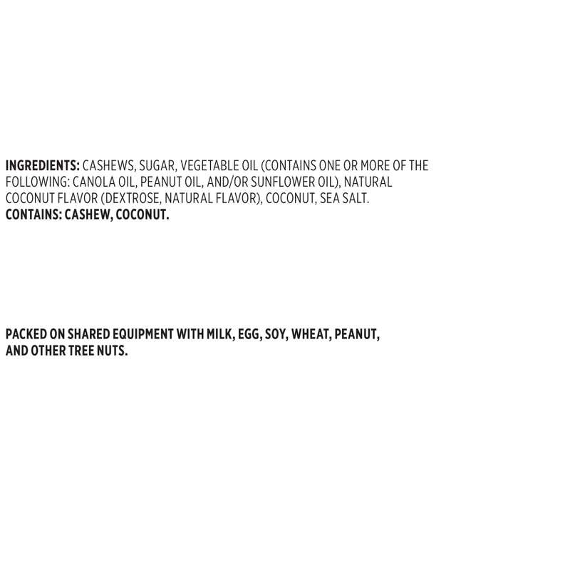 Snak Club Coconutty Cashews, 2.5 Ounce (Pack of 6)