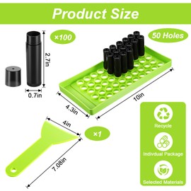 100 Pack 5ml Black and Green Lip Balm Containers with Filling Tray and Spatula Empty Chapstick Tubes Diy Kit for Homemade Lip Balm and Lipstick