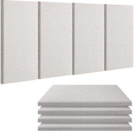 BUBOS BUBOS 4 PCS Acoustic Panels,24'x12' Fabric Soundproof Wall Panels,Self-adhesive Sound Absorbing Panels for Studios, Office, Home Theater (Linen)