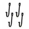 Early American Single Prong Wrought Iron Hooks, Set of 4