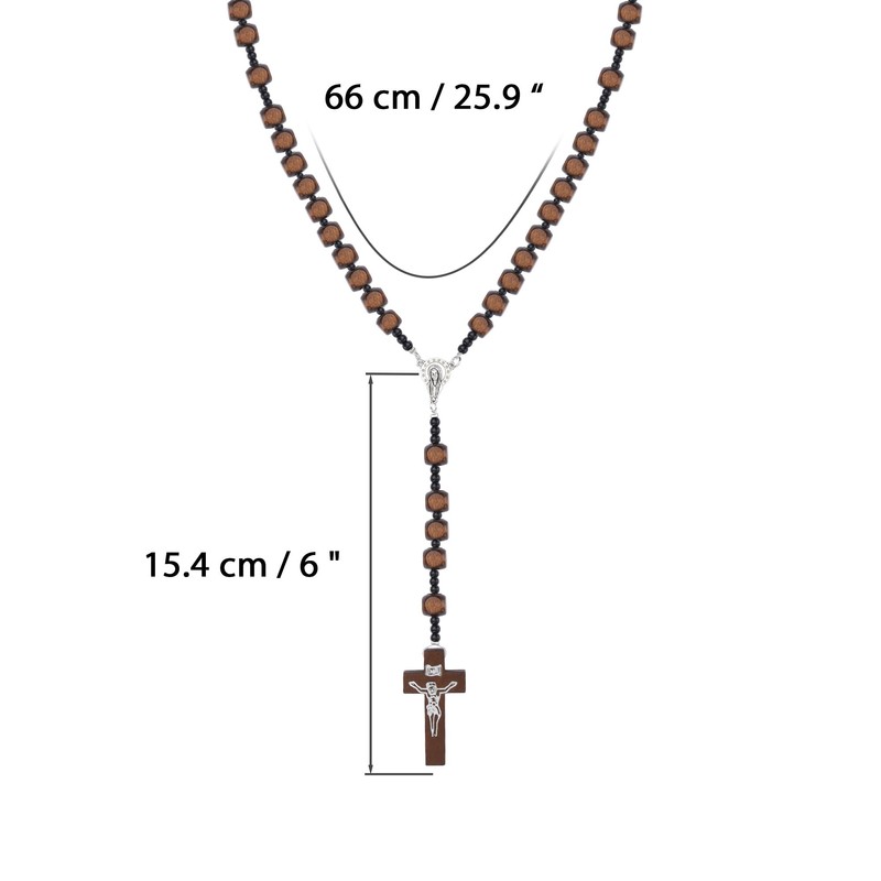 JJDreams Wooden Rosary Necklaces Catholic Rosary Necklaces Prayer Necklace with