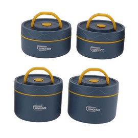 Lunch Box, Stainless Steel Round Easy to Box for Picnic (4 Insulated Box)