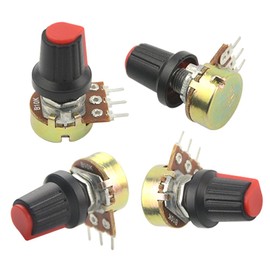 WMYCONGCONG B1K B2K B5K B10K B20K B50K B100K B500K B1M Ohm Knurled Shaft Linear Rotary Taper Potentiometer Kit with Cap (9 PCS)