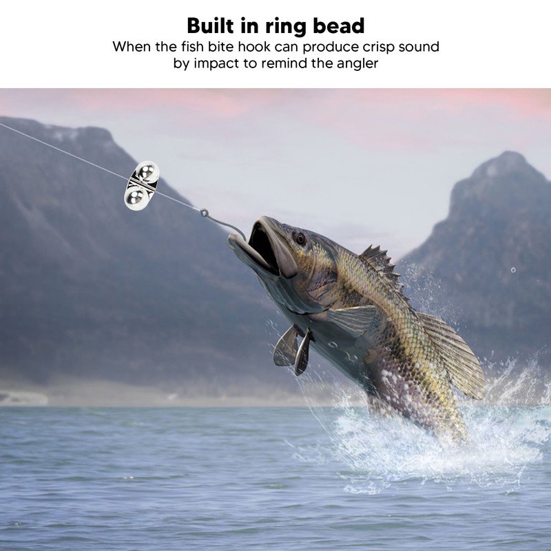 50PCS Fishing Double Rattle Metal Sea Fishing Attractor Bell Beads