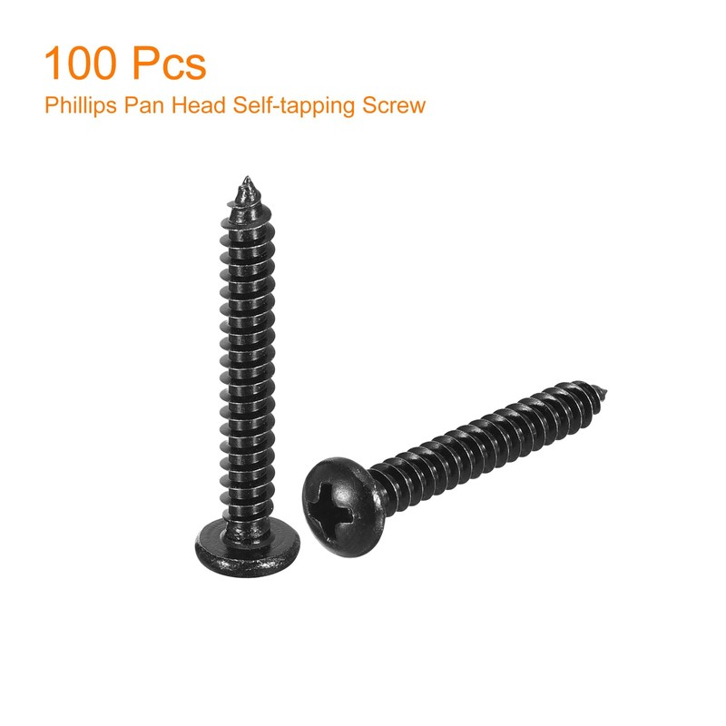 sourcing map 4mm x 30mm Phillips Pan Head Self-tapping Screw,