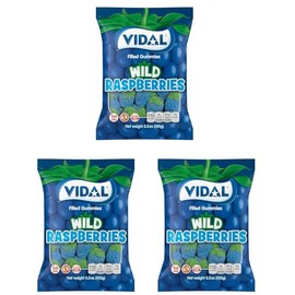 Vidal Sour Wild Raspberries Filled Sour Gummies Candy, 3.5 Ounces (Bundle of 3)