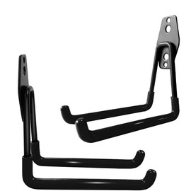 ANCLLO 2 Pack Black Garage Storage Utility Hooks Garage Garden Tool Organizer Steel Wall Mount Hooks Garden Small U Hooks-Large