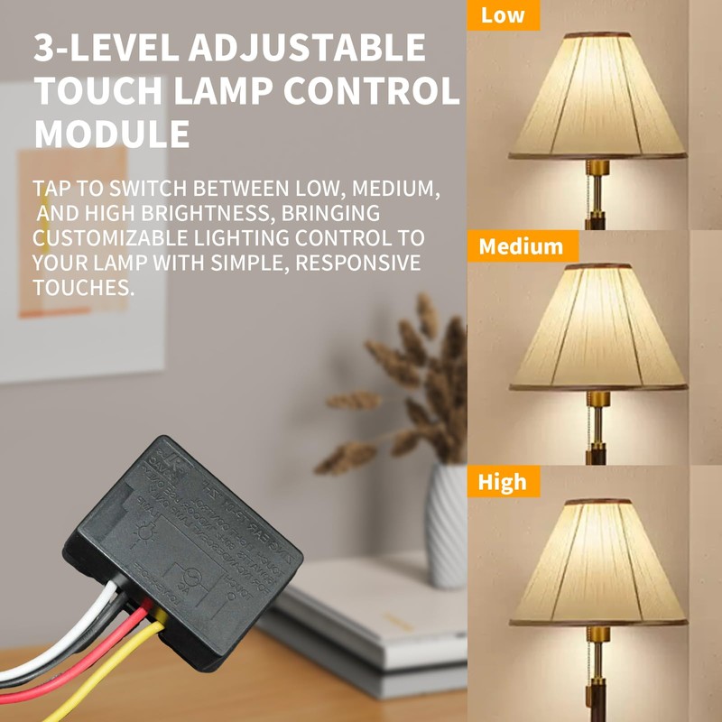 Txelegant Touch Lamp Switch, Touch Lamp Control Module for Dimmable