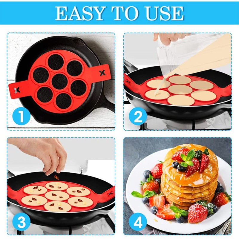 Nonstick Pancake Molds Ring Silicone Fried Egg Mould Reusable Pancake