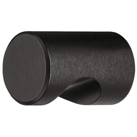 GedoTec Lina Black Furniture Handle Matt Anodised Aluminium Furniture Knob Vintage Cupboard Knob with Recessed Grip Diameter 20 mm Round Knob with Threaded Screws for Dressers Pack of 1