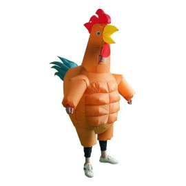 Disfraz Inflable De Gallo Musculoso Para Adulto