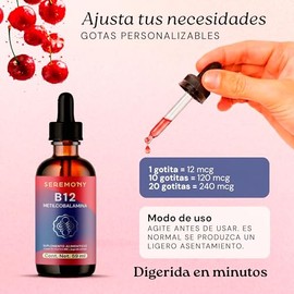 Seremony Vitamina B12 Metilcobalamina Sublingual Líquida Gotas