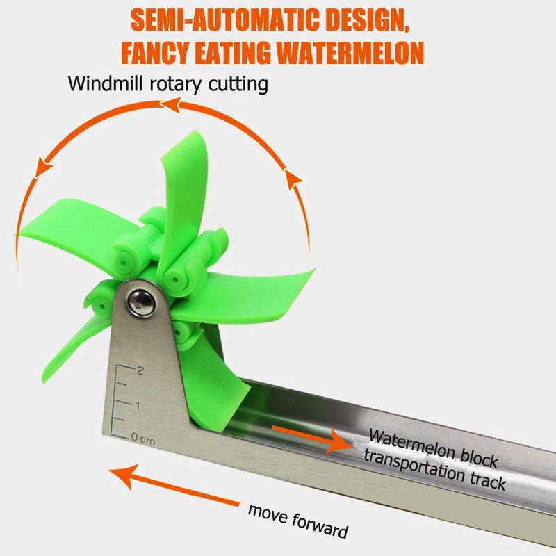 Effortless Stainless Steel Melon Slicing Tool with Windmill Cutter, Baller
