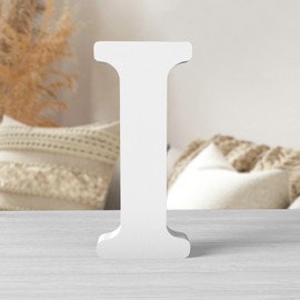 Zaruatu 8 Inch White Wood Letters Unfinished Wood Letters for Wall Decor Decorative Standing Letters White Block Letters for Wall Decoration for Craft Home Party Projects (I)