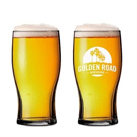 Inbev Golden Road Tulip Shaped Pint Glass - Set of 2