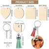 CECOMBINE 96 Pcs Blank Wooden Keychains, Wooden Keyrings Circles Set