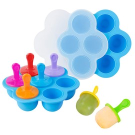 Webake Baby Food Freezer Trays with Lid, Silicone Ice Cube Popsicle Molds with 7 Ice Pop Sticks, Egg Bites Molds Set of 2 for Instant Pot Accessories 3,5,6 qt Pressure Cooker