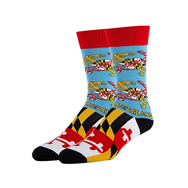 ooohyeah Men’s Novelty Crew Socks State Souvenir, Crazy Funny Cotton