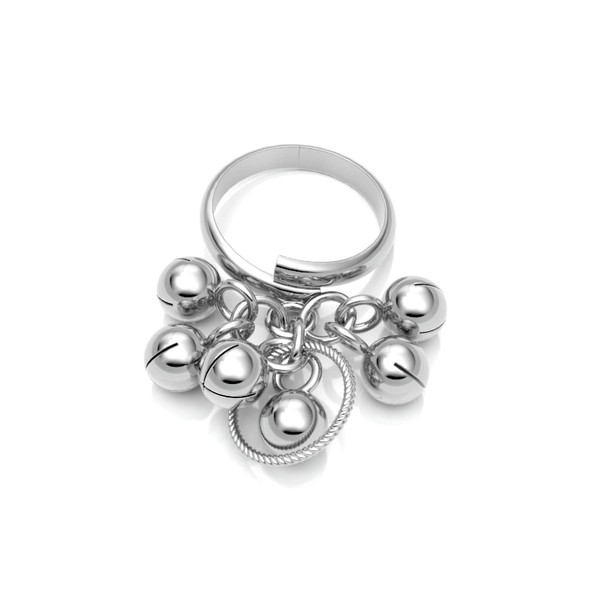 Agalea | Anillo con Cascabeles colgantes de Plata 925 ajustable