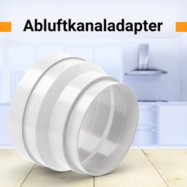 VIOKS Exhaust Hose Adapter Reducer 125 mm - 100 mm for Exhaust Pipe Cooker Hood Exhaust Hose Connector for Exhaust Hose Cooker Hood