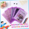 MotiMind 100 Pcs Clear Envelopes with Snap Button Closure Bulk