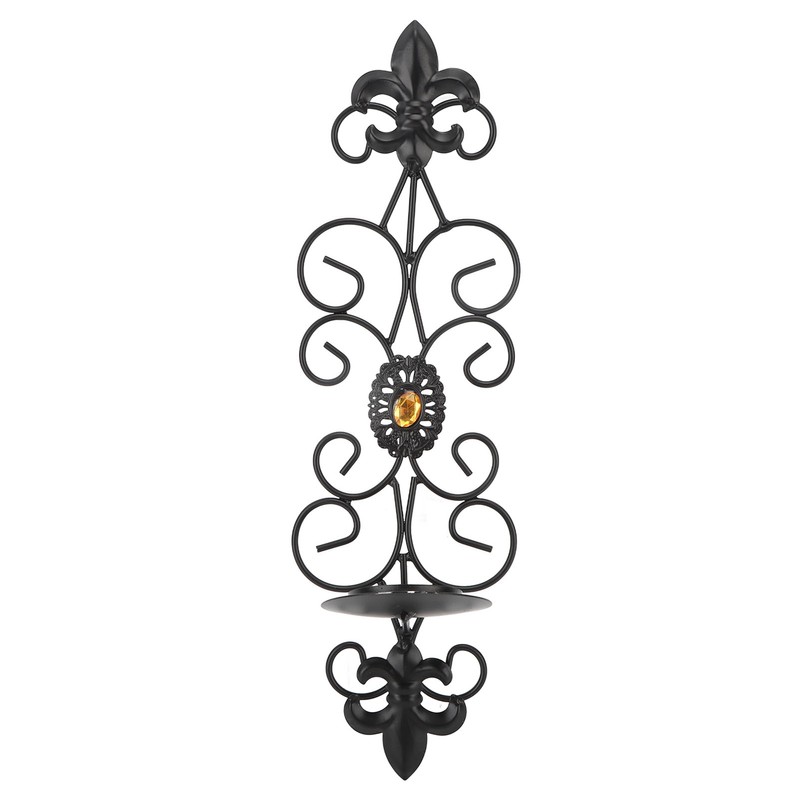 Wall Candle Holders Retro Diamond Encrusted Candlestick for Living Room