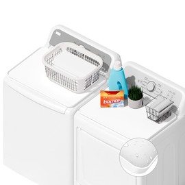 SEIRI 2 Pack Washer and Dryer Cover for the Top, 26'' x 18'' Silicone Rubber Mat for Laudry Machine & Dryer,Non-slip Heavy Duty Waterproof Washable Top Protector Mat Pad for Laundry & Kitchen (White)