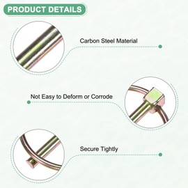 M METERXITY 6-Pack 1/4" Linch Pin with Ring, 1-31/32" Carbon Steel Lynch Pin Trailer Pins for Boat/Truck/Tractor/Trolley/Lawn Mower, Lock Clips Fastener Pin [6x50mm, Colored Zinc]