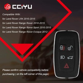 cciyu 1 X Flip Key Fob Shell CASE 5 Buttons for Land Rover Range Rover Evoque / Sport 5 Button Remote Key Fob Shell Case with FCC: Q0EWNTA2MA