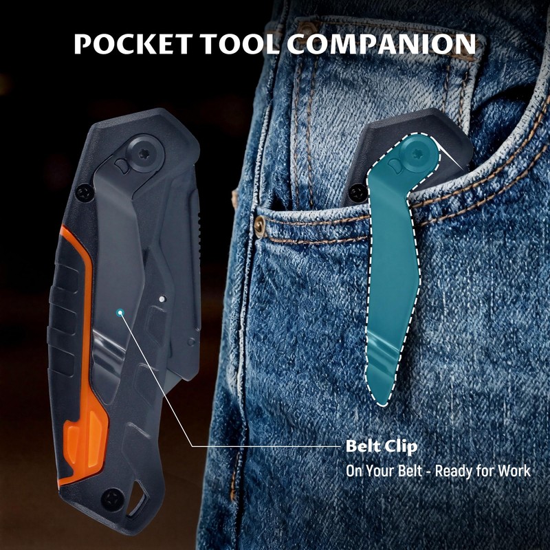 Lichamp Utility Knife 4 Pack, Quick-Change Razor Box Cutter 2-in-1