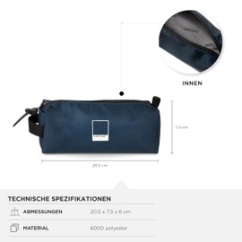 Pantone™ Urban Pencil Case for School, Office, Work, 20.5 x 7.5 x 6 cm, Polyester Pencil Case for Kids, Teens and Adults, Pen Holder, Pencil Case with Zip, Blue Iris,, Iris blue, Pencil Case School