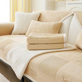 kogxscej Sofa Cover, Soft Milk Velvet Sofa Protective Cover, 1/2/3/4 Seater L-Shape Sofa Cover, Corner Sofa, Universal Non-Slip Sofa Throw, Sofa Protector