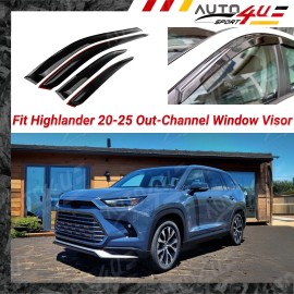 Fits Toyota Highlander 20-25 Out-Channel Window Visors Rain Guard Vent Deflector