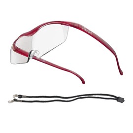Hazuki Loupe Large 1.6x Clear Lens (9 Colors in Total) with Neck Hanging Strap (Ruby) Birthday Gift