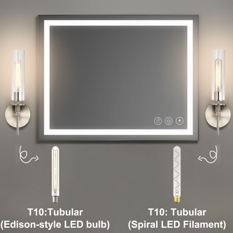 Brushed Nickel Bathroom Vanity Light, Wall Sconces Set of 2